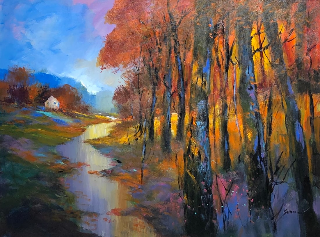 Michael Schofield (Impressionist - Landscape) Signed Original Acrylic: Offered here is an original Acrylic on Canvas by Michael Schofield: "Michael Schofield (Impressionist - Landscape) Signed Original Acrylic". This one-of-a-kind piece, measuring 30 x 40 x 2 inch, is a 