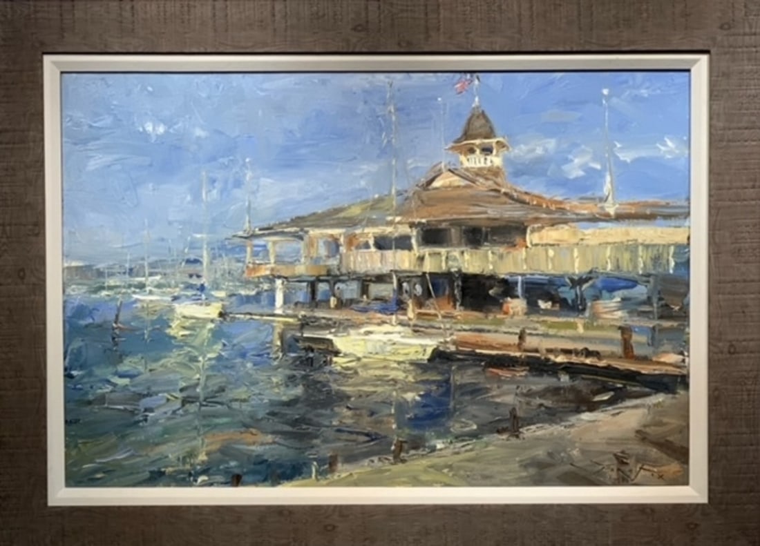 Jorn Fox Impressionist Signed Oil and Acrylic on Canvas: Offered here is an original Original Oil and Acrylic on Canvas by Jorn Fox: "Jorn Fox Impressionist Signed Oil and Acrylic on Canvas". This one-of-a-kind piece, measuring 31 x 43 x 2 inch, is a rare