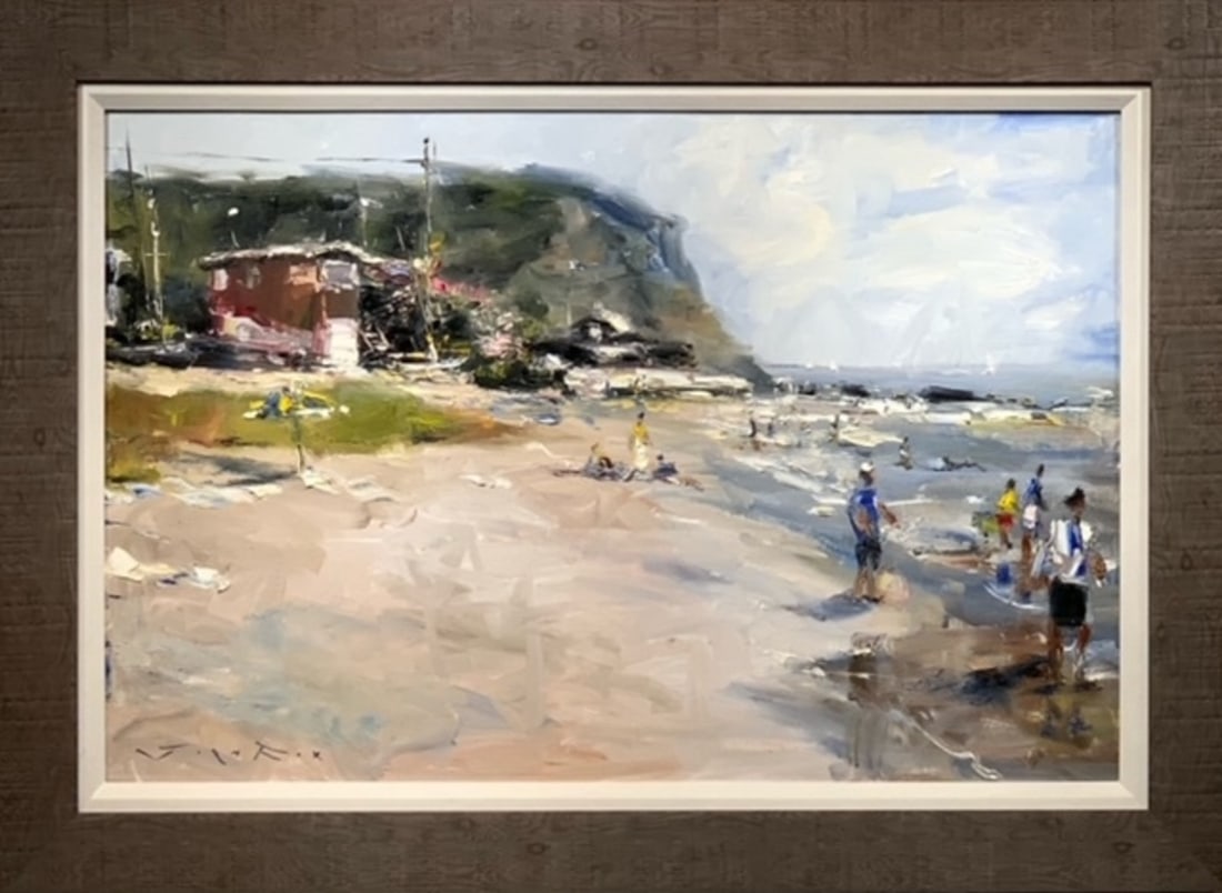 Jorn Fox Impressionist Signed Oil and Acrylic on Canvas: Offered here is an original Original Oil and Acrylic on Canvas by Jorn Fox: "Jorn Fox Impressionist Signed Oil and Acrylic on Canvas". This one-of-a-kind piece, measuring 32 x 44 x 2 inch, is a rare