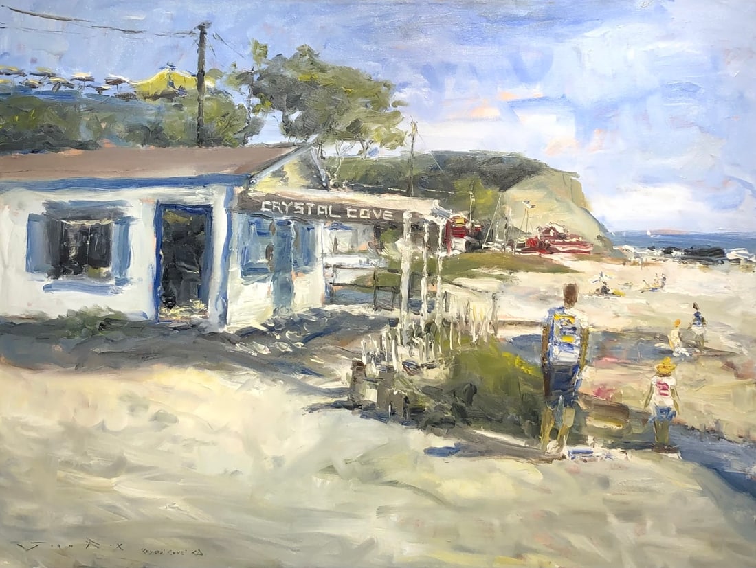 Jorn Fox (Impressionist - Crystal Cove, CA) Signed Original Oil: Offered here is an original Oil on Canvas by Jorn Fox: "Jorn Fox (Impressionist - Crystal Cove, CA) Signed Original Oil". This one-of-a-kind piece, measuring 36 x 48 x 2 inch, is a rare opportunity