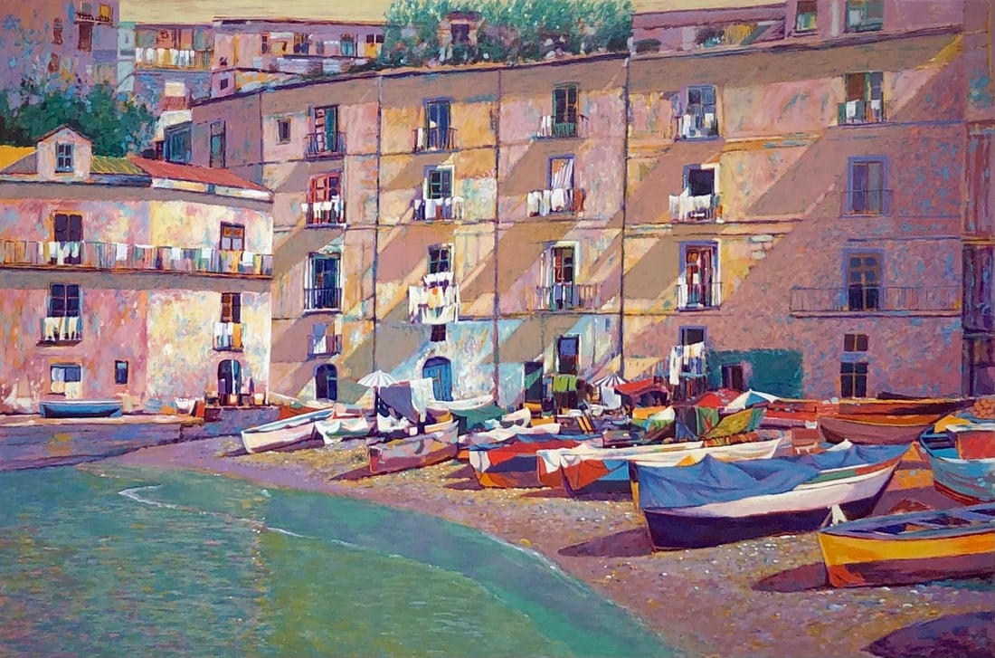 Anton Sipos "Morning in Capri" Signed Serigraph HC - Impressionist: Presenting a limited edition Serigraph on Paper by Anton Sipos: "Anton Sipos "Morning in Capri" Signed Serigraph HC - Impressionist". This Serigraph on Paper (Edition: H.C. 17/75), measuring 34 x 46 x