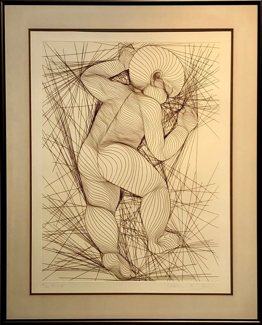 Guillaume Azoulay "Arnaud" Signed Etching LE: Presenting a limited edition Etching on Paper by Guillaume Azoulay: "Guillaume Azoulay "Arnaud" Signed Etching LE". This Etching on Paper (Edition: 16/300), measuring 33 x 26 x 2 inch, is a sought-aft