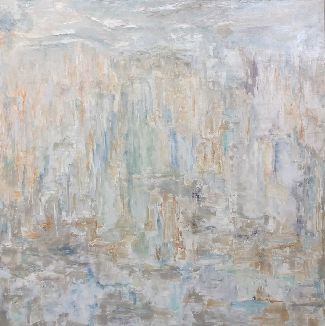 Barbara Owens "When Doves Cry I" Signed Original: Offered here is an original Original Acrylic on Canvas with 1 1/2" Museum Bars by Barbara Owens: "Barbara Owens "When Doves Cry I" Signed Original". This one-of-a-kind piece, measuring 48 x 48 x 2 inc