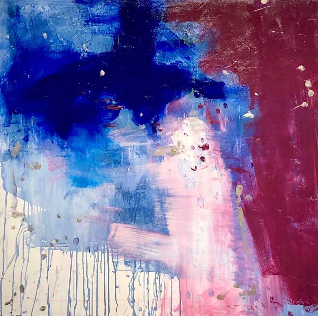 Jorn Fox (Abstract) Signed Original Acrylic: Offered here is an original Acrylic on Canvas by Jorn Fox: "Jorn Fox (Abstract) Signed Original Acrylic". This one-of-a-kind piece, measuring 40 x 40 x 2 inch, is a rare opportunity for collectors to 