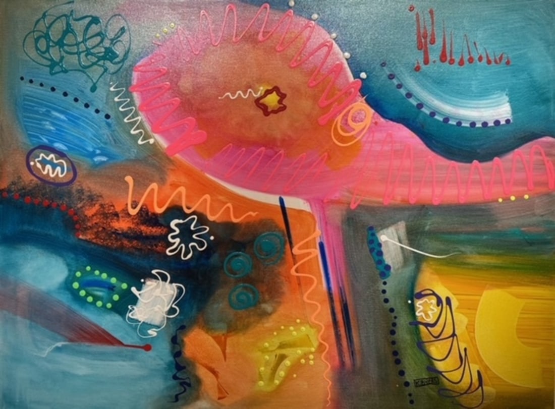 Kimm Byers "More than just a String Bikini" Signed Original: Offered here is an original Acrylic on Canvas by Kimm Byers: "Kimm Byers "More than just a String Bikini" Signed Original". This one-of-a-kind piece, measuring 36 x 48 x 2 inch, is a rare opportunity