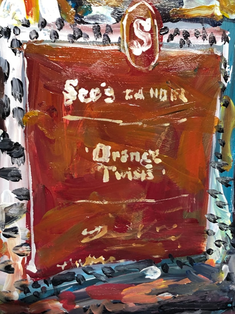 Jorn Fox "Orange Twists" Signed Original Acrylic: Offered here is an original Acrylic on Board by Jorn Fox: "Jorn Fox "Orange Twists" Signed Original Acrylic". This one-of-a-kind piece, measuring 24 x 20 x 2 inch, is a rare opportunity for