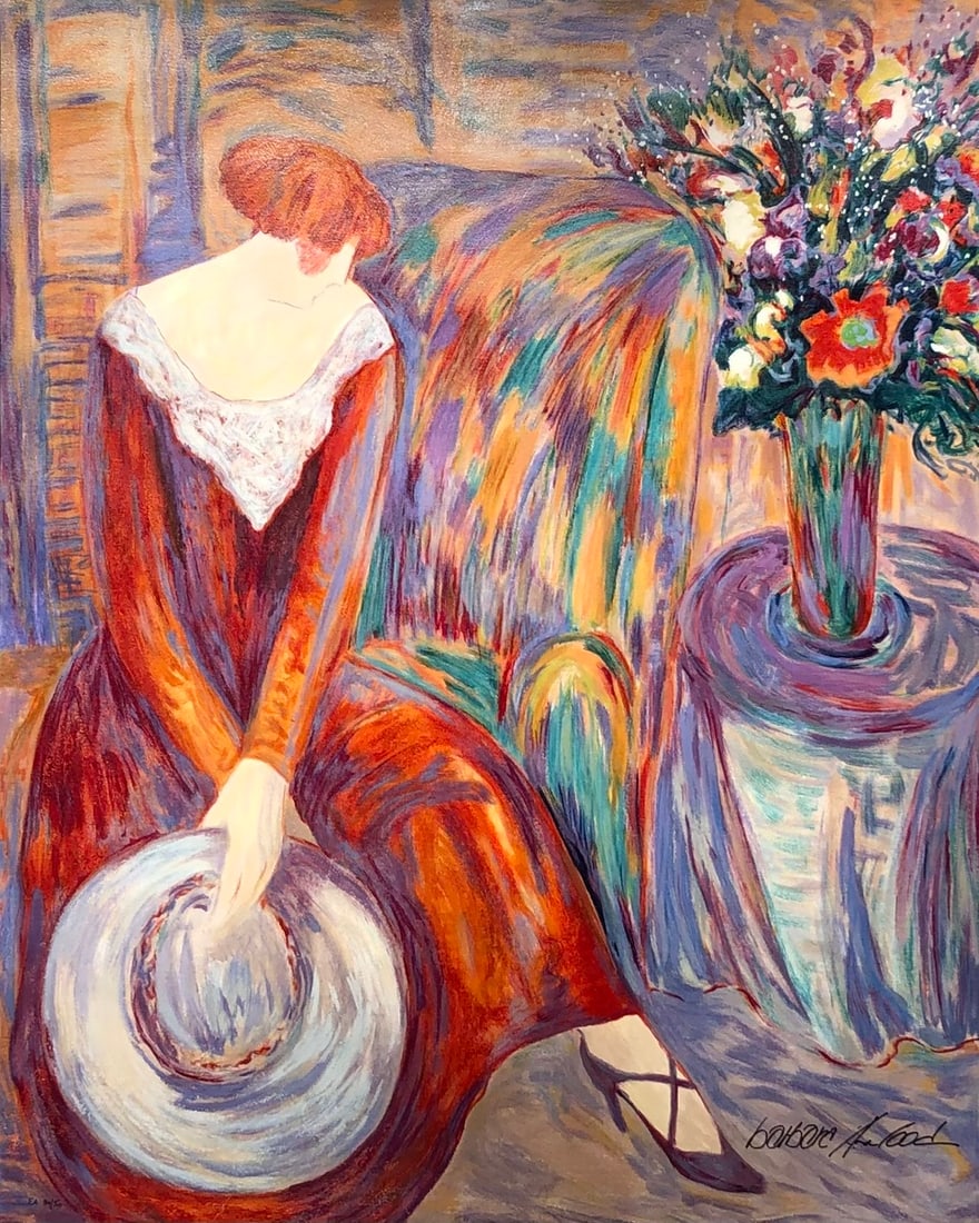 Barbara Wood "Taffeta and Lace" Signed Serigraph AP: Presenting a limited edition Serigraph On Paper by Barbara Wood: "Barbara Wood "Taffeta and Lace" Signed Serigraph AP". This Serigraph On Paper (Edition: Artists Proof 34/50), measuring 52 x 43 x 2 in