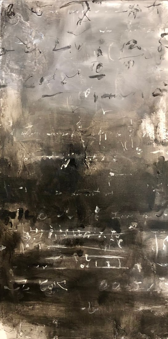 Jorn Fox Abstract Original Oil on Canvas Signed: Offered here is an original Original Oil on Canvas by Jorn Fox: "Jorn Fox Abstract Original Oil on Canvas Signed". This one-of-a-kind piece, measuring 48 x 24 x 2 inch, is a rare opportunity for colle