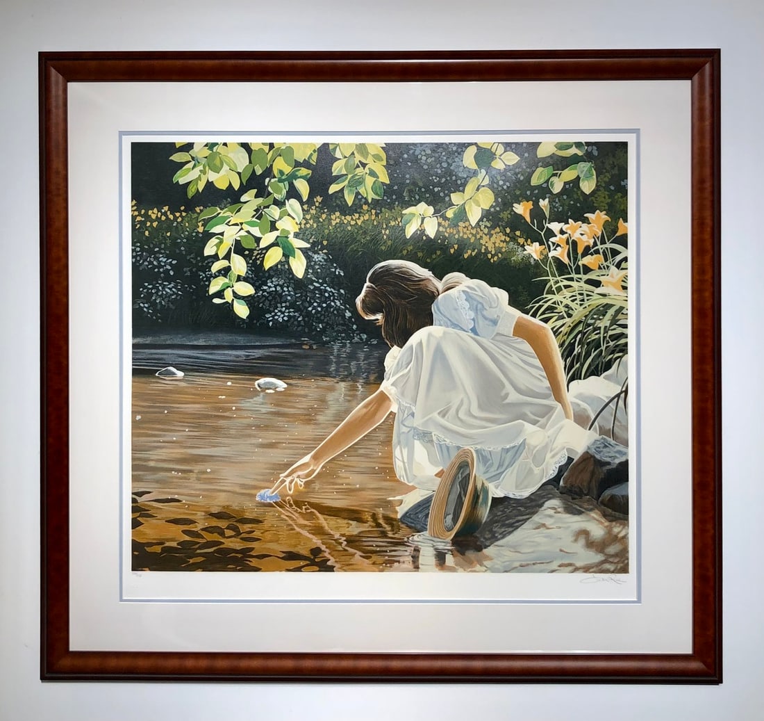 Susan Rios "Blossoming" Signed Serigraph LE: Presenting a limited edition Serigraph on Paper by Susan Rios: "Susan Rios "Blossoming" Signed Serigraph LE". This Serigraph on Paper (Edition: 236/295), measuring 43 x 46 x 2 inch, is a sought-after