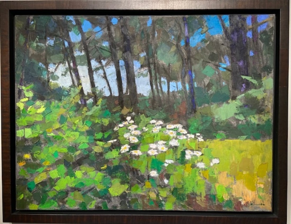 Larry Horowitz "The Artist's Backyard" Signed Original Oil: Offered here is an original Oil on Canvas by Larry Horowitz: "Larry Horowitz "The Artist's Backyard" Signed Original Oil". This one-of-a-kind piece, measuring 36 x 46 x 2 inch, is a rare opportunity f