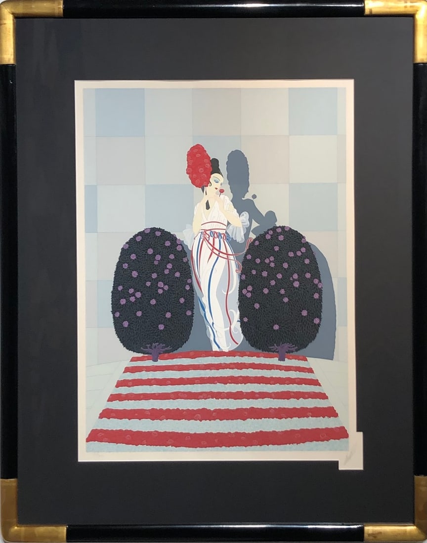 ERTE "Lafayette" Signed Serigraph LE: Presenting a limited edition Serigraph on Paper by ERTE: "ERTE "Lafayette" Signed Serigraph LE". This Serigraph on Paper (Edition: 128/300), measuring 40 x 32 x 2 inch, is a sought-after limited editi