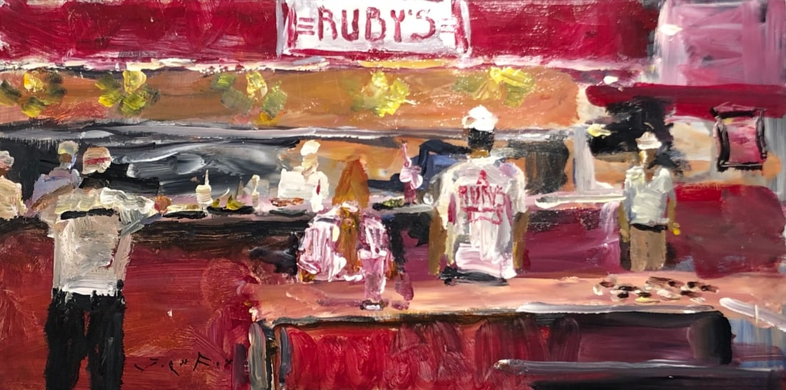Jorn Fox "Candid Moment" Signed Original Acrylic: Offered here is an original Acrylic on Canvas by Jorn Fox: "Jorn Fox "Candid Moment" Signed Original Acrylic". This one-of-a-kind piece, measuring 15 x 30 x 2 inch, is a rare opportunity for collector