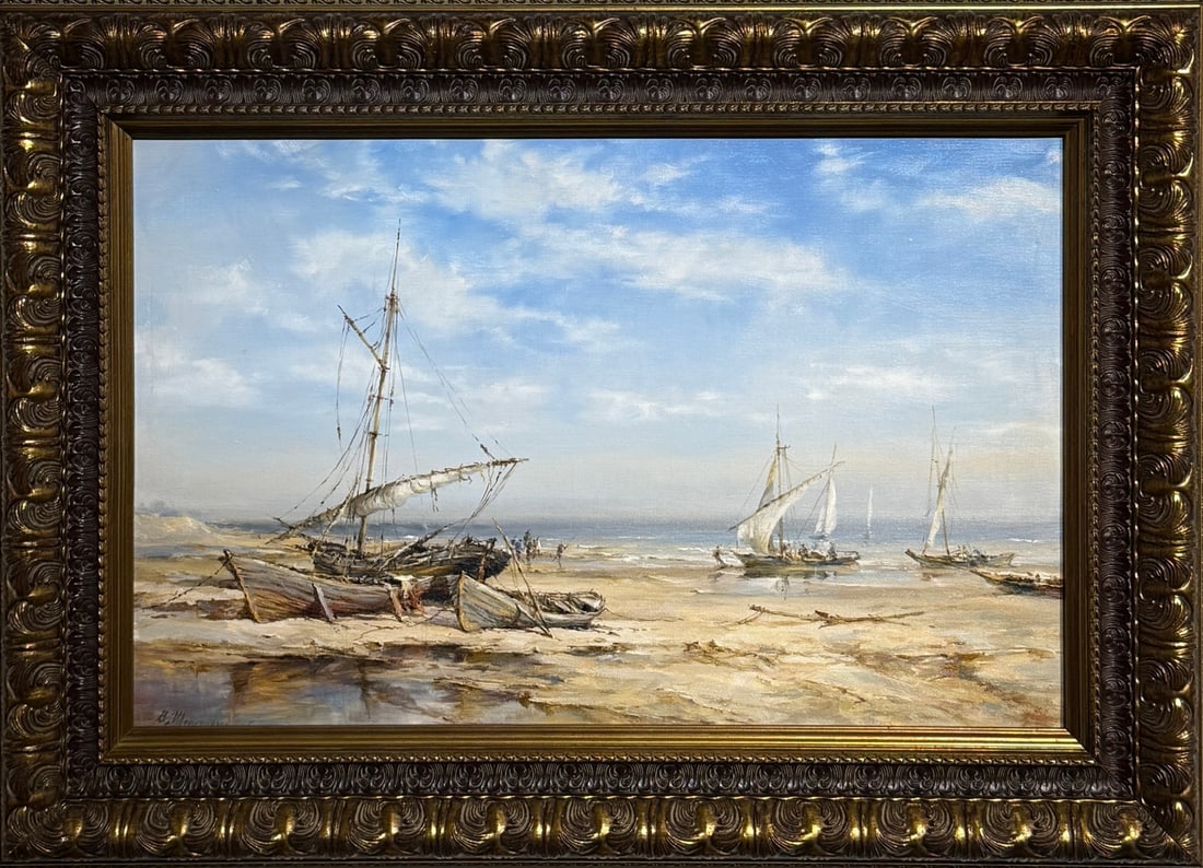 Untitled Original Oil By Vitaly Schepetilnikov: Offered here is an original Original Oil on Canvas by Vitaly Schepetilnikov: "Untitled Original Oil By Vitaly Schepetilnikov". This one-of-a-kind piece, measuring 26 x 36 x 3 inch, is a rare