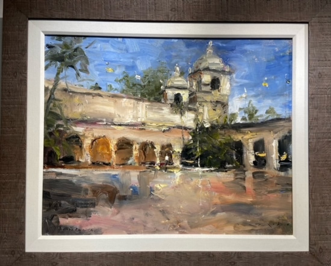 Jorn Fox "Balboa Park CA" Singed Original: Offered here is an original Oil on Canvas by Jorn Fox: "Jorn Fox "Balboa Park CA" Singed Original". This one-of-a-kind piece, measuring 33 x 39 x 2 inch, is a rare opportunity for collectors to acquir