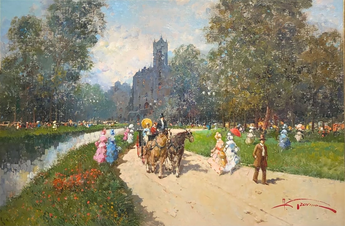 Unknown Artist (Impressionist) Signed Original Oil: Offered here is an original Oil on Canvas by Unknown: "Unknown Artist (Impressionist) Signed Original Oil". This one-of-a-kind piece, measuring 40 x 56 x 2 inch, is a rare opportunity for collectors t