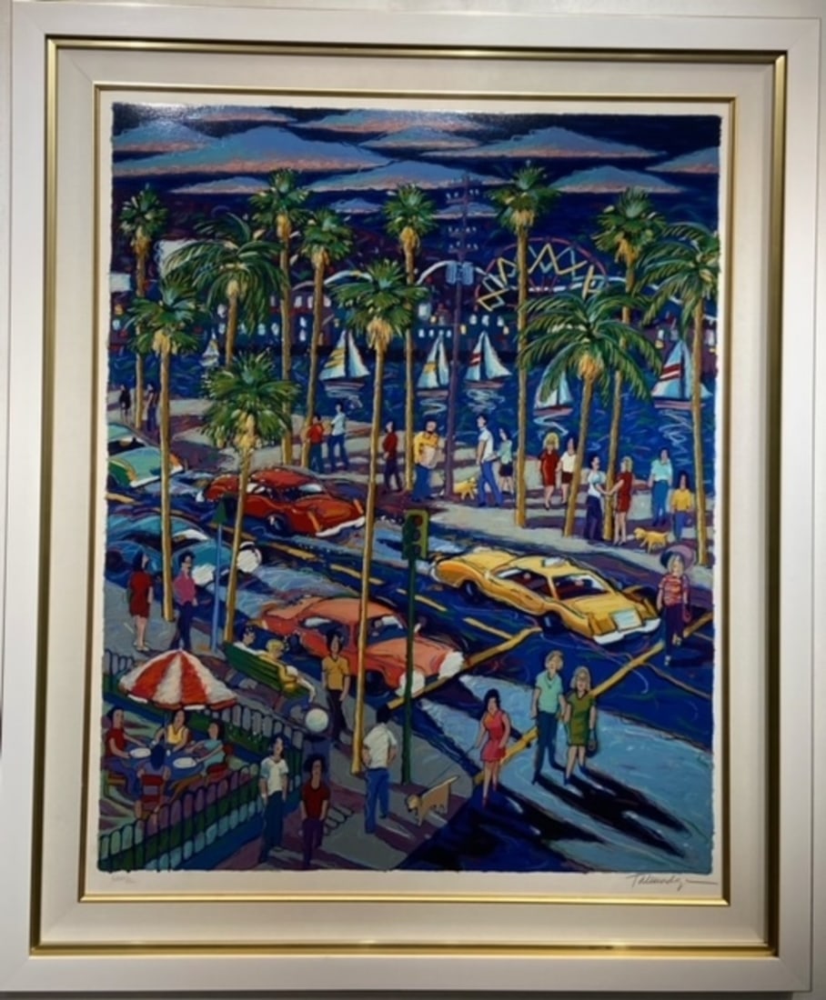 James Talmadge "Saturday Night" Signed Serigraph LE: Presenting a limited edition Serigraph on Paper by James Talmadge: "James Talmadge "Saturday Night" Signed Serigraph LE". This Serigraph on Paper (Edition: LXXII/C), measuring 44 x 36 x 2 inch, is a