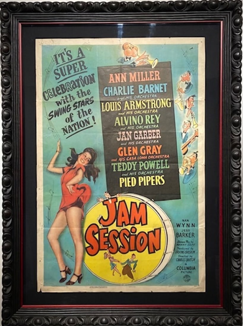 Movie Poster - Morgan Litho Corp. "Jam Session" (Original Poster): Offered here is an original Poster by Morgan Litho Corp.: "Movie Poster - Morgan Litho Corp. "Jam Session" (Original Poster)". This one-of-a-kind piece, measuring 51 x 38 x 2 inch, is a rare opportuni