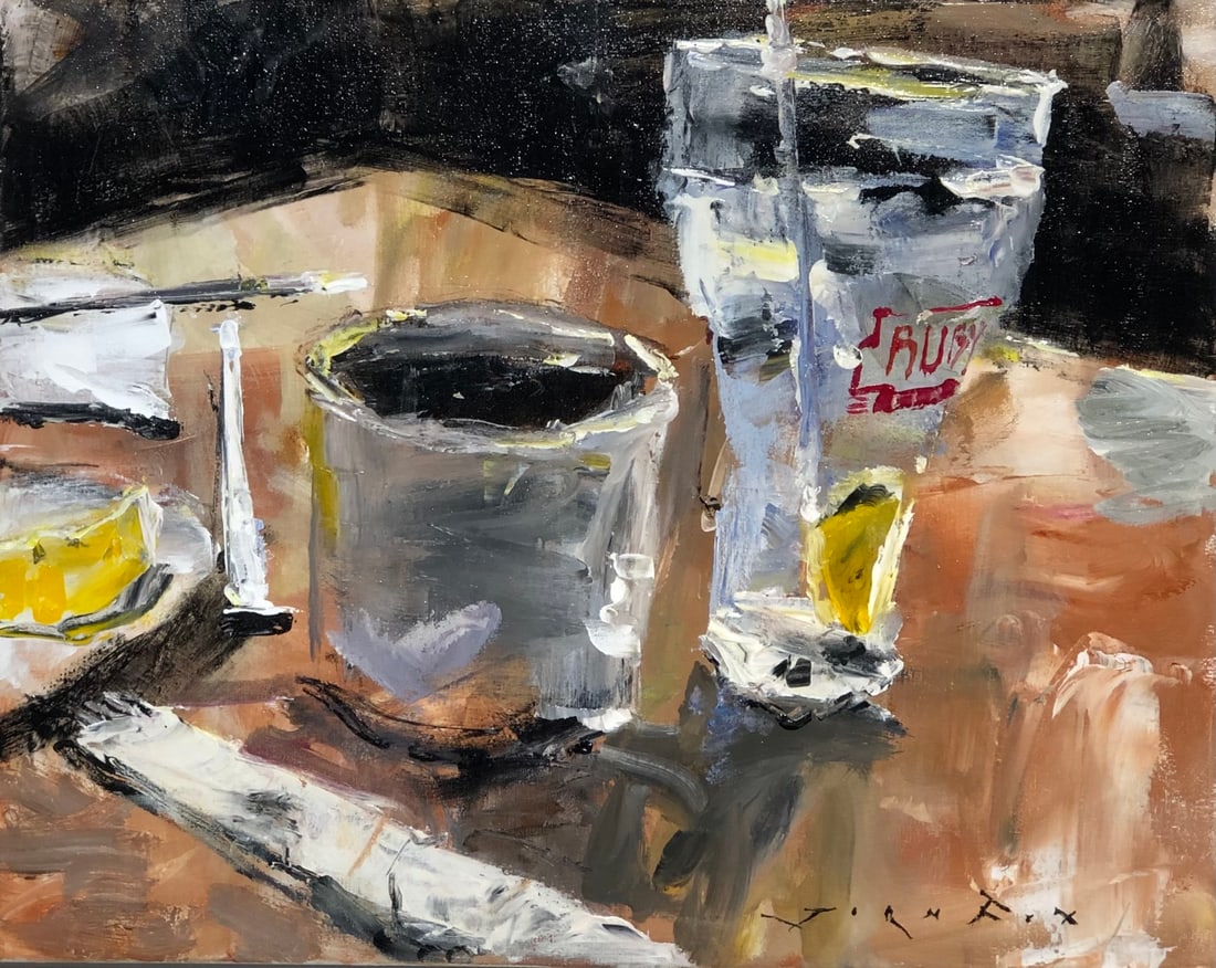 Jorn Fox (Ruby's Diner) Signed Original Acrylic: Offered here is an original Acrylic on Canvas by Jorn Fox: "Jorn Fox (Ruby's Diner) Signed Original Acrylic". This one-of-a-kind piece, measuring 16 x 20 x 2 inch, is a rare opportunity for collectors