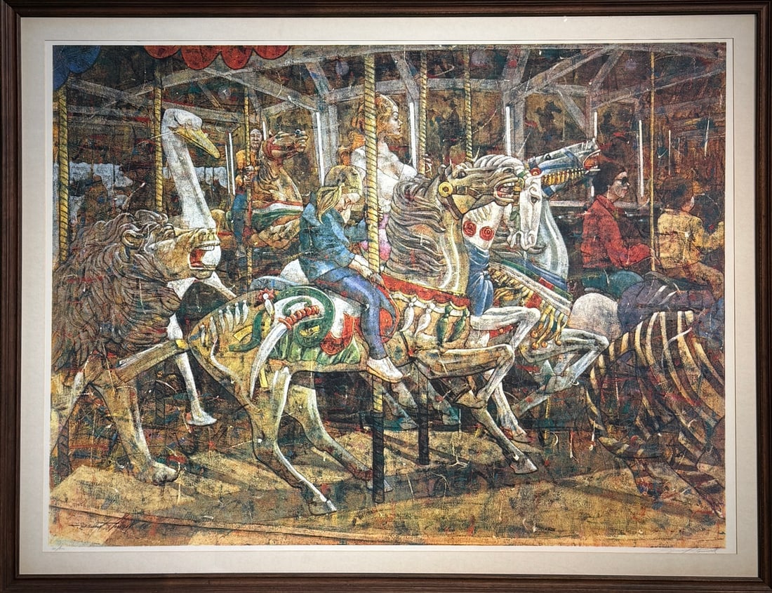 Raymond Howell "Nap Time" Signed Lithograph LE: Presenting a limited edition Lithograph on Paper by Raymond Howell: "Raymond Howell "Nap Time" Signed Lithograph LE". This Lithograph on Paper (Edition: 30/200), measuring 43 x 55 x 2 inch, is a sough