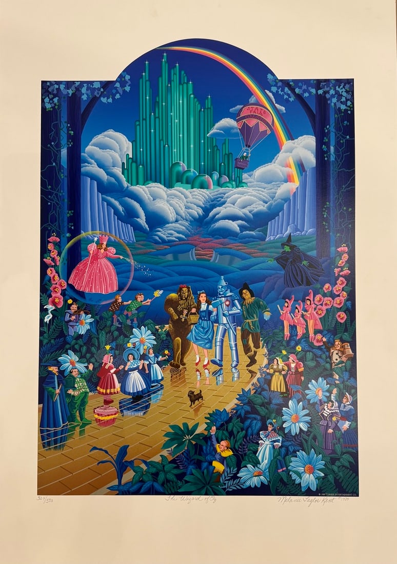 Melanie Taylor Kent "Wizard of Oz" Signed Serigraph LE: Presenting a limited edition Serigraph on Paper by Melanie Taylor Kent: "Melanie Taylor Kent "Wizard of Oz" Signed Serigraph LE". This Serigraph on Paper (Edition: 324/500), measuring 40 x 28 x 1