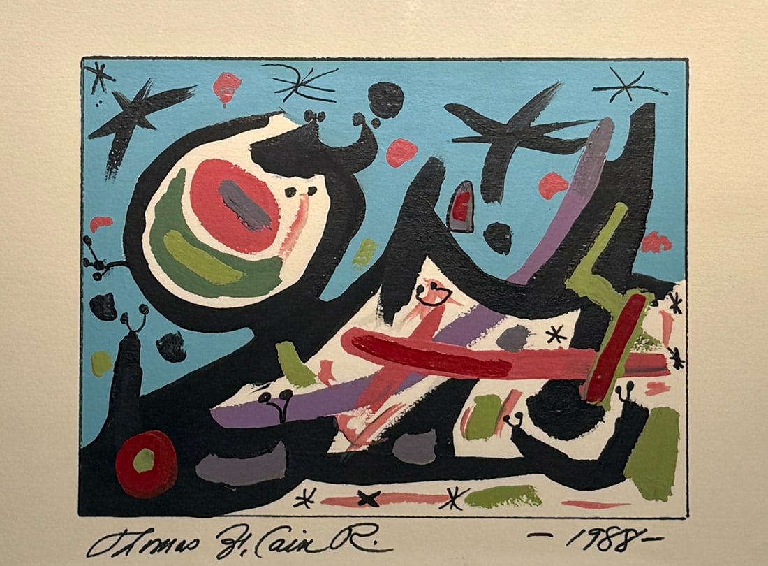 Thomas F. Cain Original On paper (Untitled) 1988 Whimsical/Surreal/Abstract: Offered here is an original Original Acrylic on Paper by Thomas F. Cain: "Thomas F. Cain Original On paper (Untitled) 1988 Whimsical/Surreal/Abstract". This one-of-a-kind piece, measuring 11 x 15 x 1
