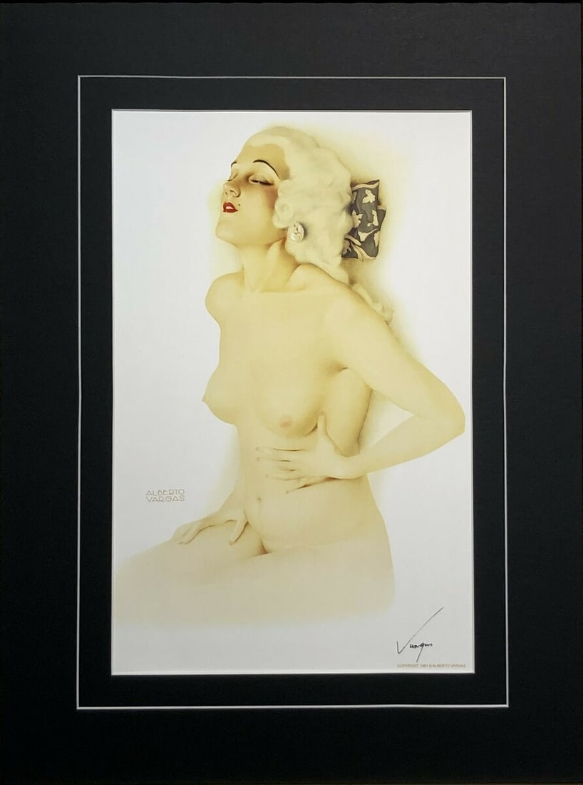 Alberto Vargas "Vargas Girl, Pin-up, 1928" Hand-Signed Lithograph (1981): Presenting a Lithograph on Paper by Alberto Vargas: "Alberto Vargas "Vargas Girl, Pin-up, 1928" Hand-Signed Lithograph (1981)". This work, measuring 17 x 11 x 1 inch, is available now at auction on Li