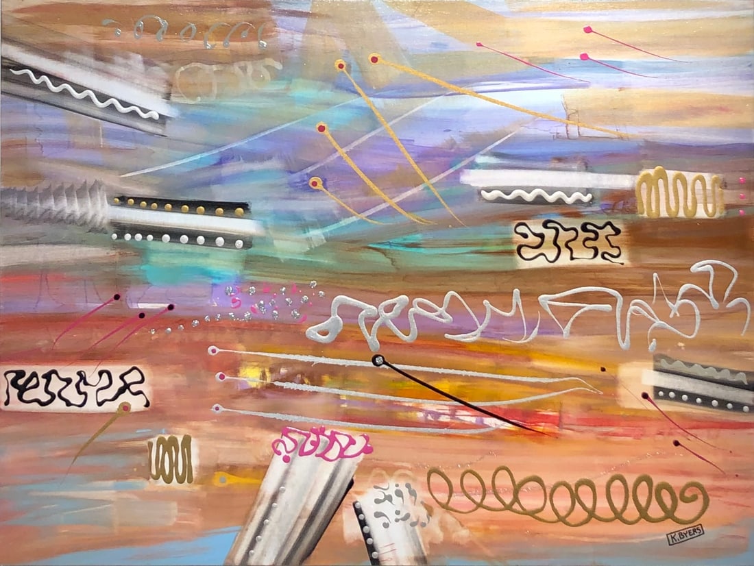 Kimm Byers "The Forecast Is For More Of The Same" Signed Original Acrylic: Offered here is an original Acrylic on Canvas by Kimm Byers: "Kimm Byers "The Forecast Is For More Of The Same" Signed Original Acrylic". This one-of-a-kind piece, measuring 36 x 48 x 2 inch, is a rar