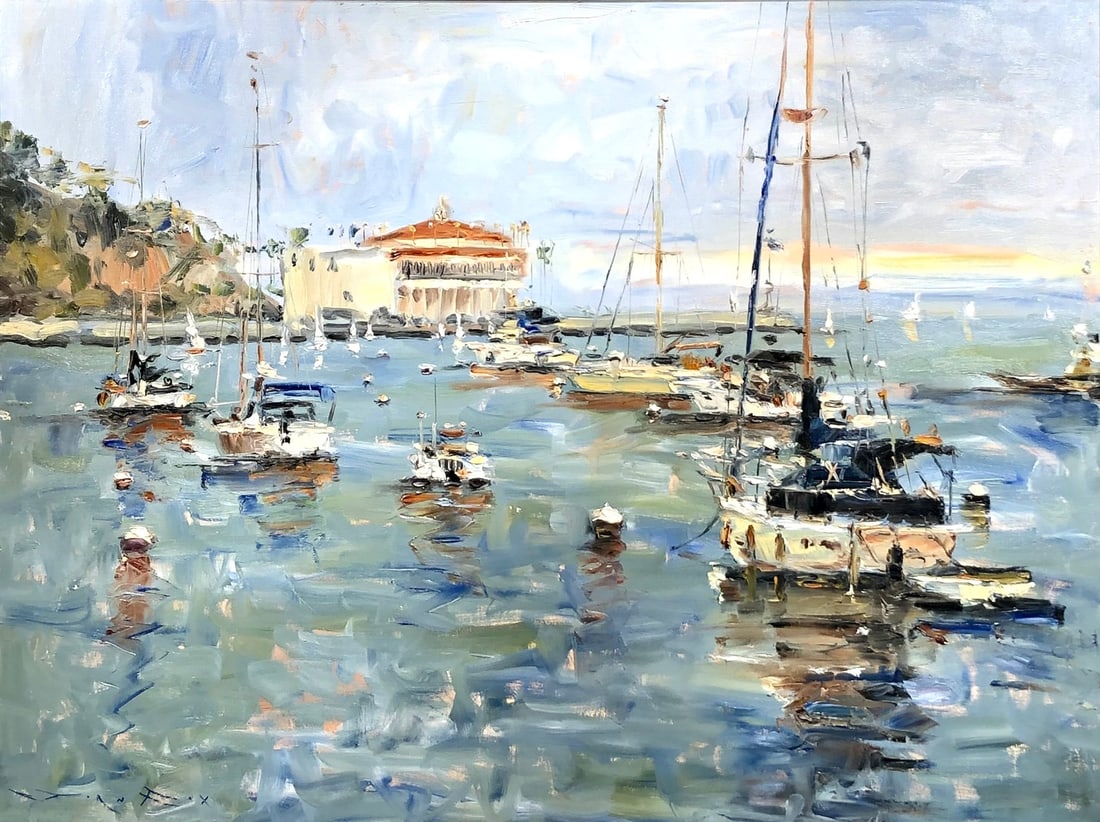Jorn Fox (Catalina) Signed Original Oil: Offered here is an original Oil on Canvas by Jorn Fox: "Jorn Fox (Catalina) Signed Original Oil". This one-of-a-kind piece, measuring 38 x 47 x 2 inch, is a rare opportunity for collectors to acquire