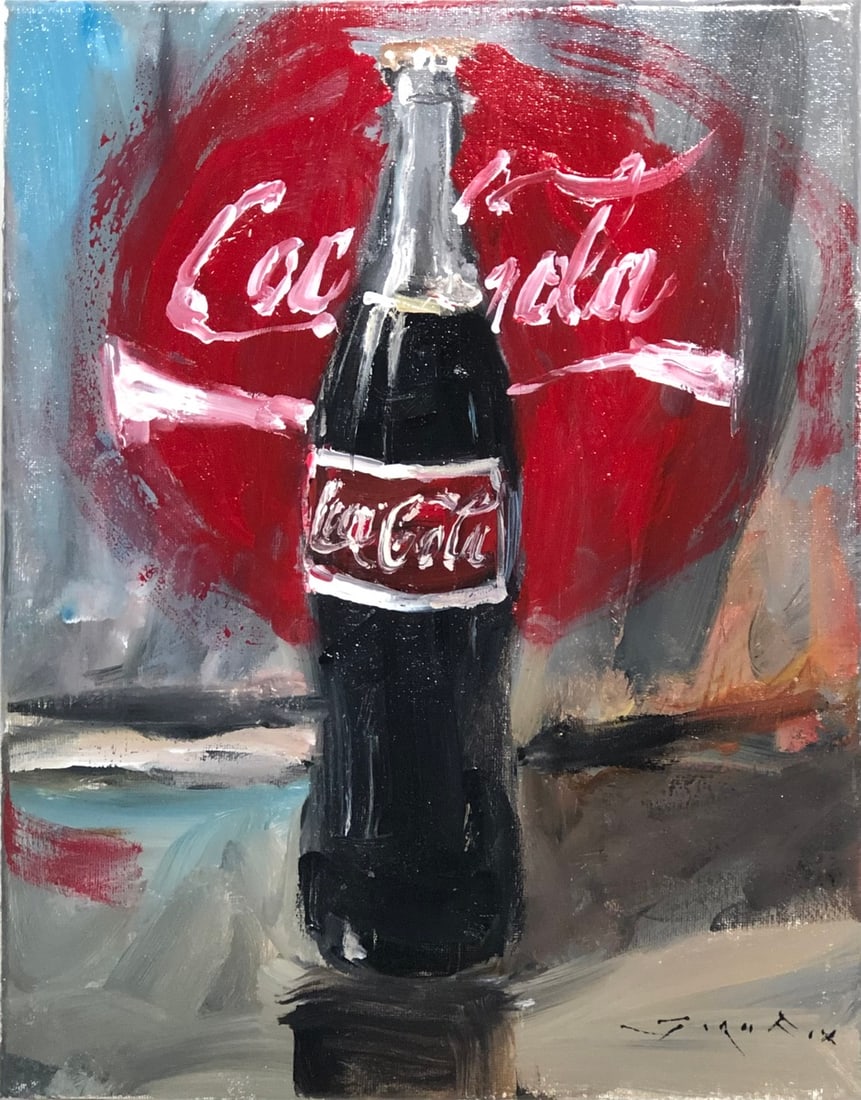 Jorn Fox "Coca-Cola" Signed Original Acrylic - Impressionist: Offered here is an original Acrylic on Canvas by Jorn Fox: "Jorn Fox "Coca-Cola" Signed Original Acrylic - Impressionist". This one-of-a-kind piece, measuring 14 x 11 x 2 inch, is a rare opportunity f