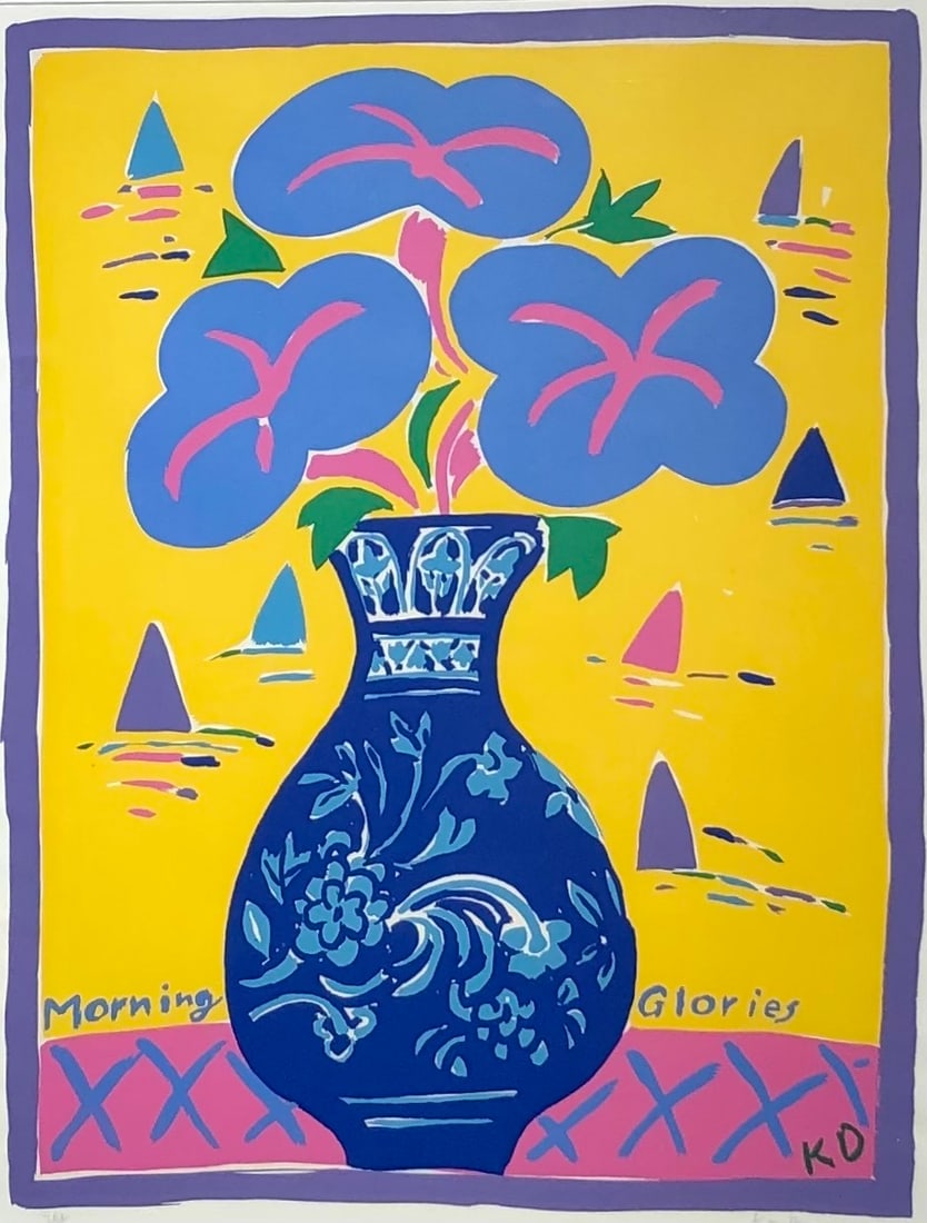 Ken Done "Morning Glories" Signed Lithograph LE - Impressionist: Presenting a limited edition Lithograph on Paper by Ken Done: "Ken Done "Morning Glories" Signed Lithograph LE - Impressionist". This Lithograph on Paper (Edition: 368/500), measuring 35 x 29 x 2 inch