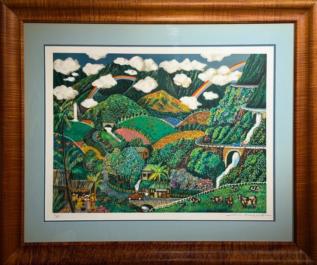 Guy Buffet "Chasing Rainbows" Serigraph on paper: Presenting a limited edition Serigraph on Paper by Guy Buffet: "Guy Buffet "Chasing Rainbows" Serigraph on paper". This Serigraph on Paper (Edition: 112/300), measuring 39 x 46 x 2 inch, is a
