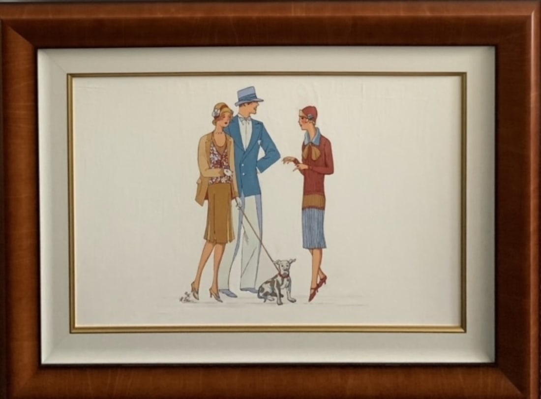 Marv Brehm "On A Tight Leash" Original Gouache Signed: Offered here is an original Original Gouache on Paper / New Framing by Marv Brehm: "Marv Brehm "On A Tight Leash" Original Gouache Signed". This one-of-a-kind piece, measuring 23 x 30 x 2 inch, is a
