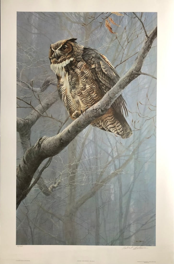 Robert Bateman "Winter Mist - Great Horned Owl" Signed Litho LE (1 of 5)