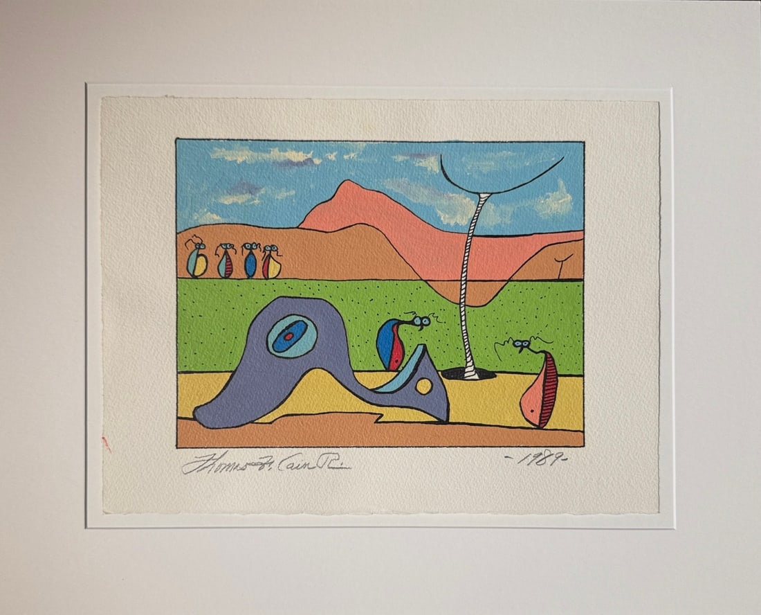Thomas F. Cain Original On paper (Untitled) 1989 Whimsical/Surreal/Abstract: Offered here is an original Original Acrylic on Paper by Thomas F. Cain: "Thomas F. Cain Original On paper (Untitled) 1989 Whimsical/Surreal/Abstract". This one-of-a-kind piece, measuring 17 x 21 x 1 