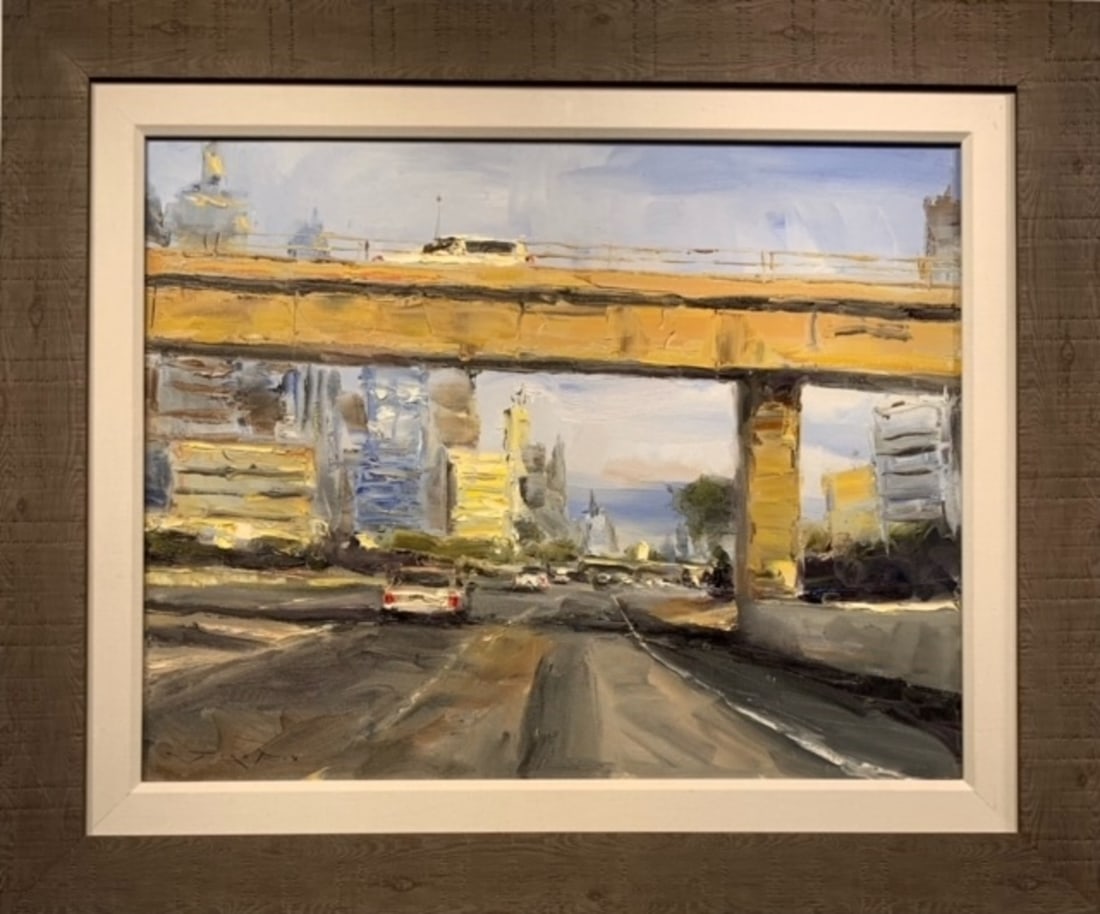 Jorn Fox Impressionist Signed Oil and Acrylic on Canvas: Offered here is an original Original Oil and Acrylic on Canvas by Jorn Fox: "Jorn Fox Impressionist Signed Oil and Acrylic on Canvas". This one-of-a-kind piece, measuring 31 x 37 x 2 inch, is a rare o