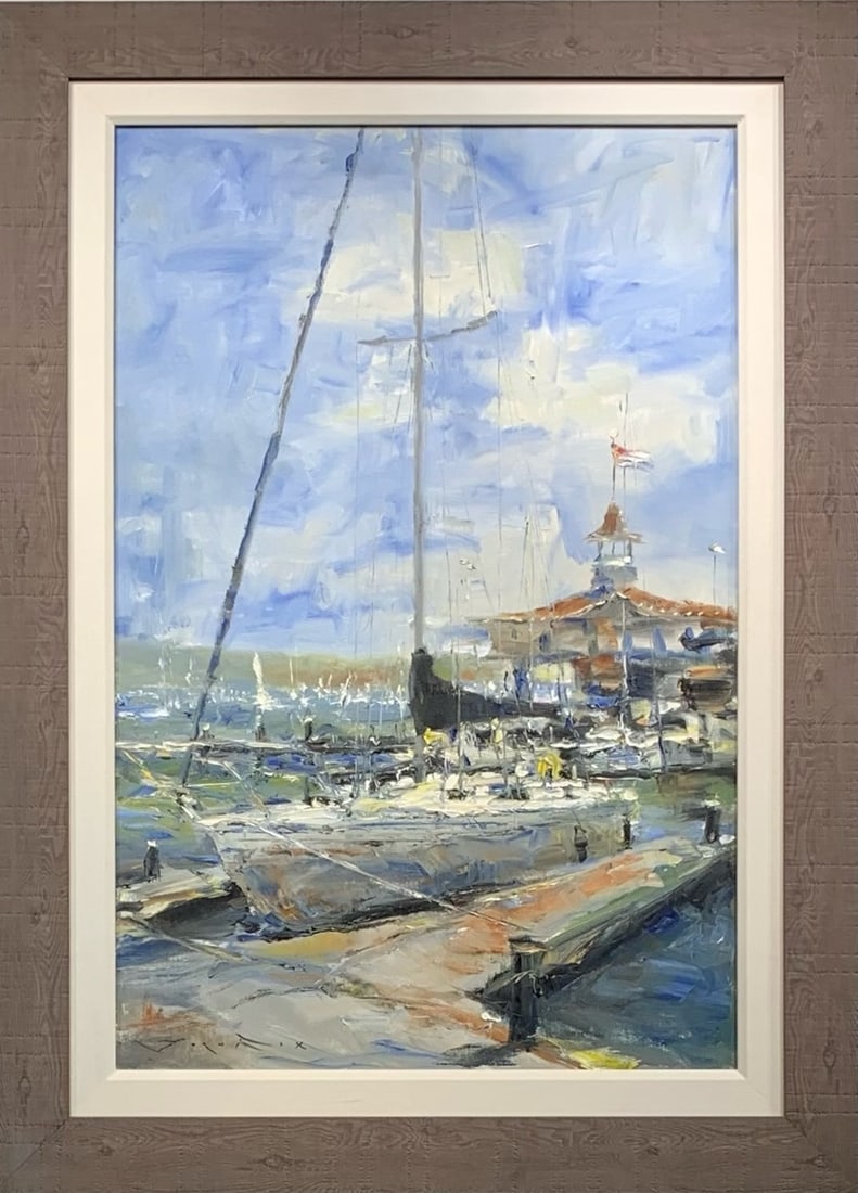 Jorn Fox Impressionist Signed Oil and Acrylic on Canvas: Offered here is an original Original Oil and Acrylic on Canvas by Jorn Fox: "Jorn Fox Impressionist Signed Oil and Acrylic on Canvas". This one-of-a-kind piece, measuring 45 x 33 x 2 inch, is a rare