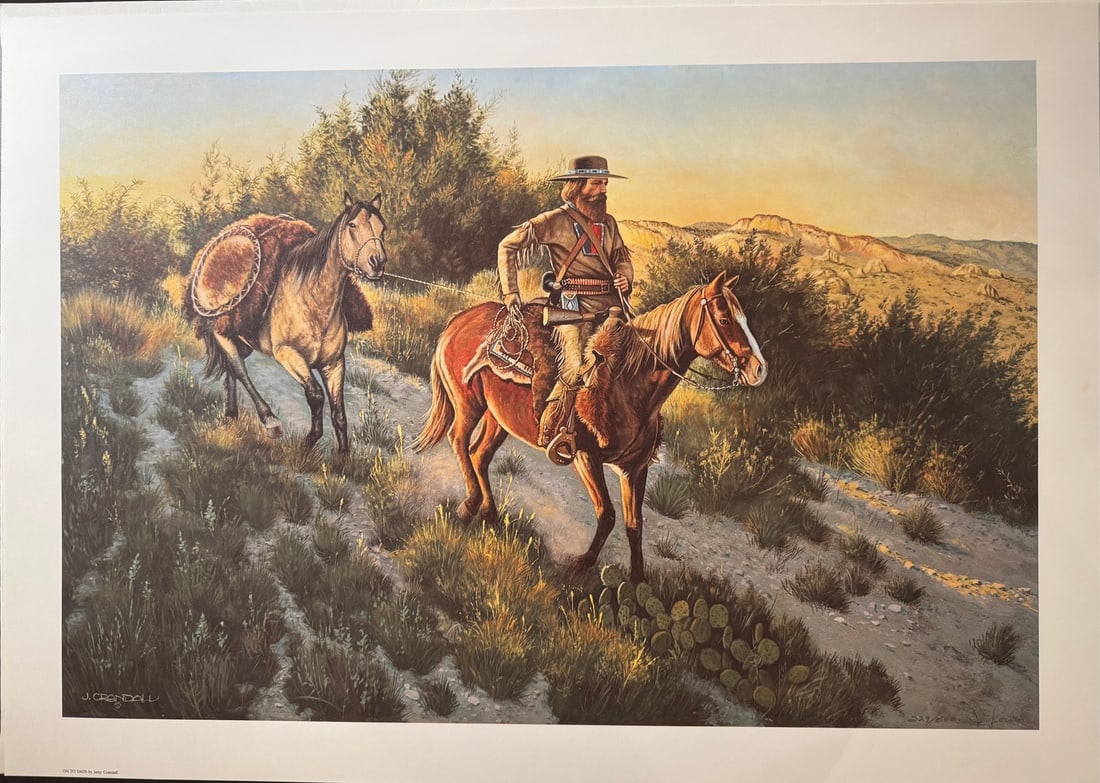 Jerry Crandall "On to Taos" Limited Edition Signed Print: Presenting a limited edition Limited Edition Print by Jerry Crandall: "Jerry Crandall "On to Taos" Limited Edition Signed Print". This Limited Edition Print (Edition: 229/560), measuring 27 x 19 x 0