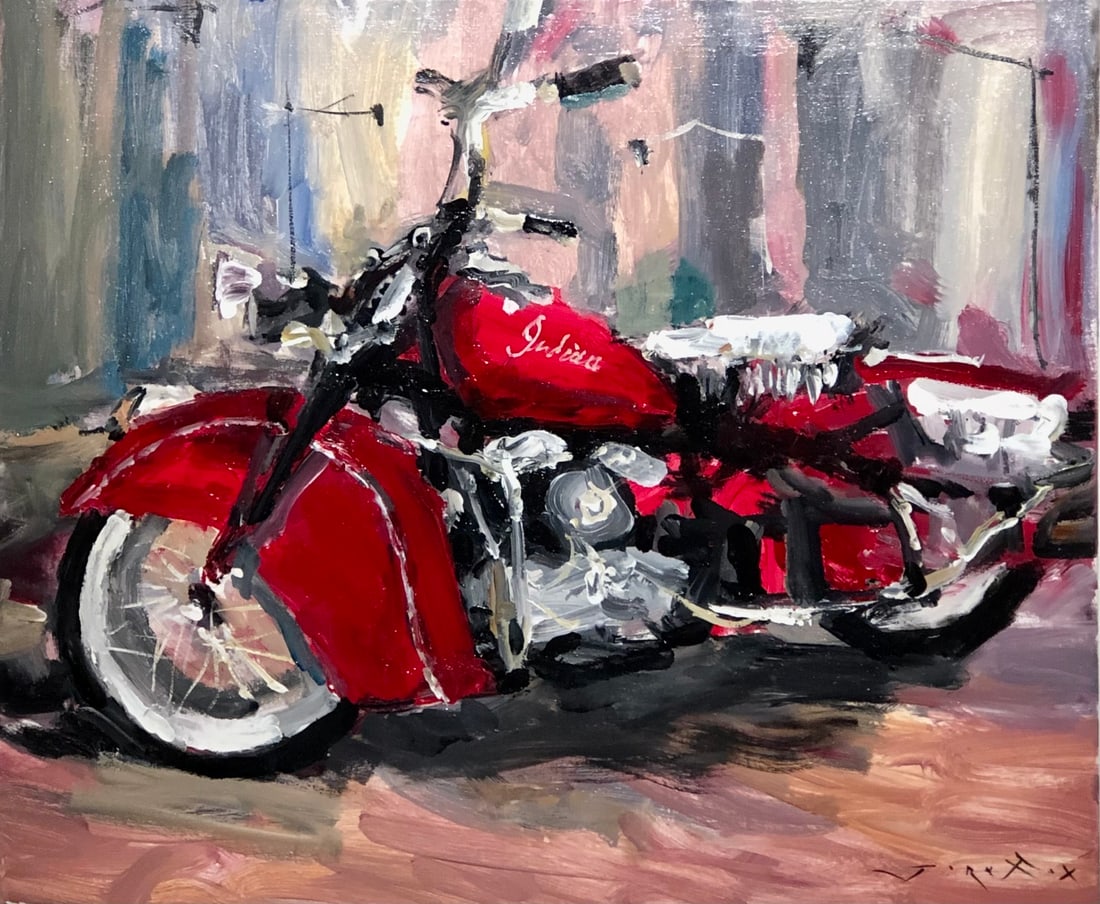 Jorn Fox "42 Indian" Signed Original Acrylic - Impressionist: Offered here is an original Acrylic on Canvas by Jorn Fox: "Jorn Fox "42 Indian" Signed Original Acrylic - Impressionist". This one-of-a-kind piece, measuring 20 x 24 x 2 inch, is a rare opportunity