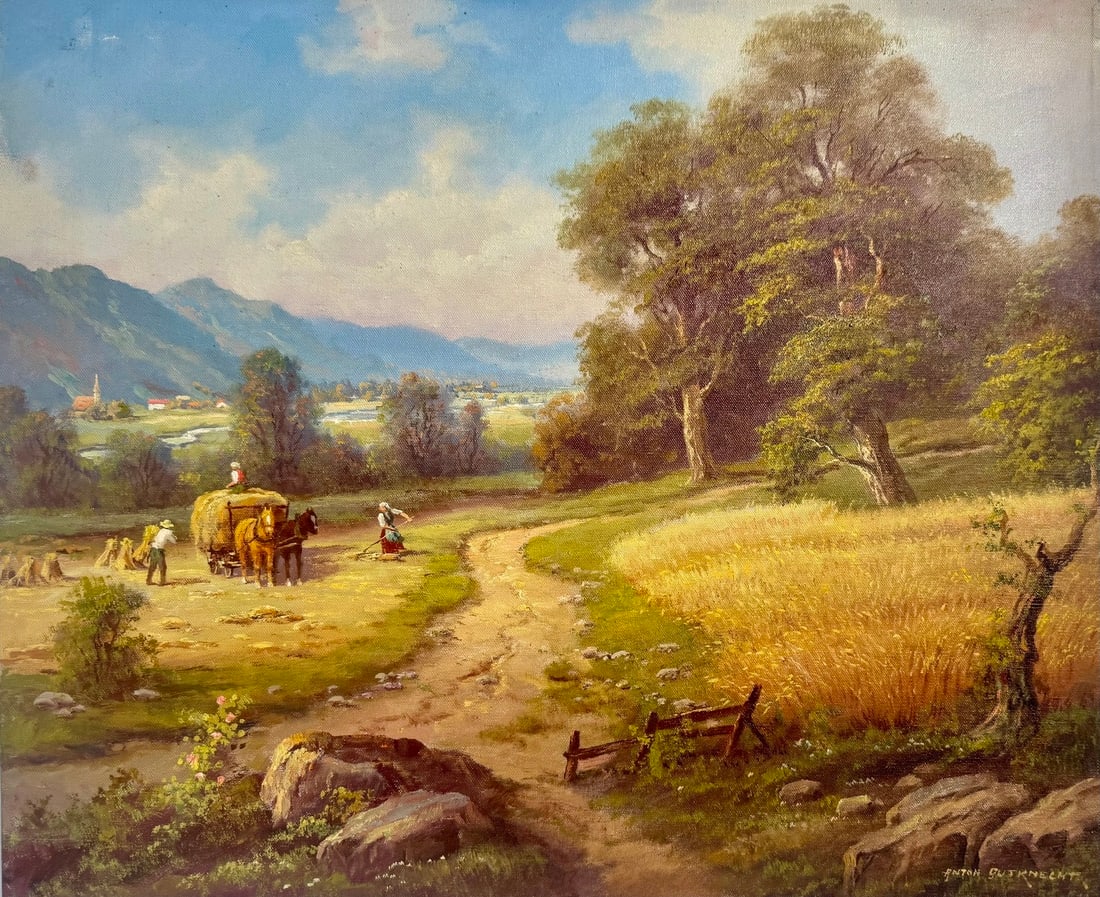 Anton Gutknecht (Landscape) Signed Original Acrylic: Offered here is an original Acrylic on Canvas by Anton Gutknecht: "Anton Gutknecht (Landscape) Signed Original Acrylic". This one-of-a-kind piece, measuring 20 x 24 x 1 inch, is a rare opportunity