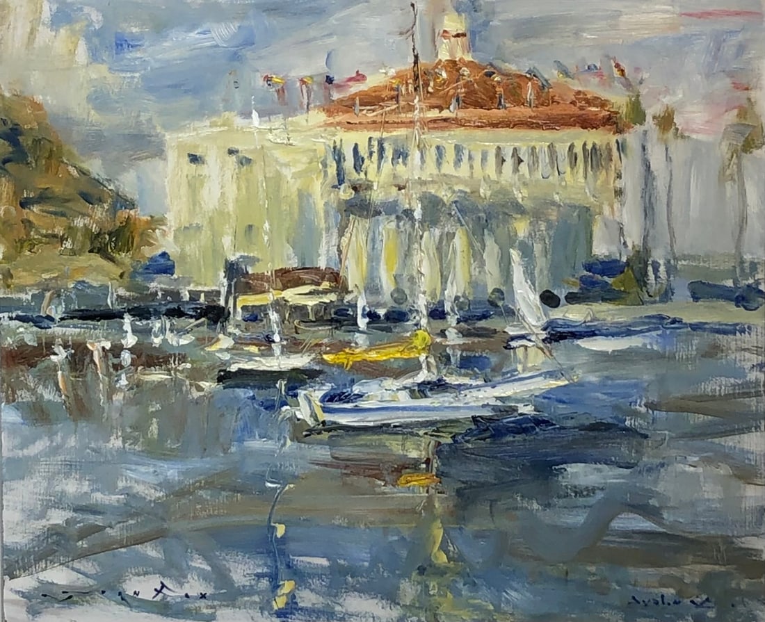 Jorn Fox (Impressionist - Avalon, CA) Signed Original Oil: Offered here is an original Oil on Board by Jorn Fox: "Jorn Fox (Impressionist - Avalon, CA) Signed Original Oil". This one-of-a-kind piece, measuring 20 x 24 x 2 inch, is a rare opportunity for