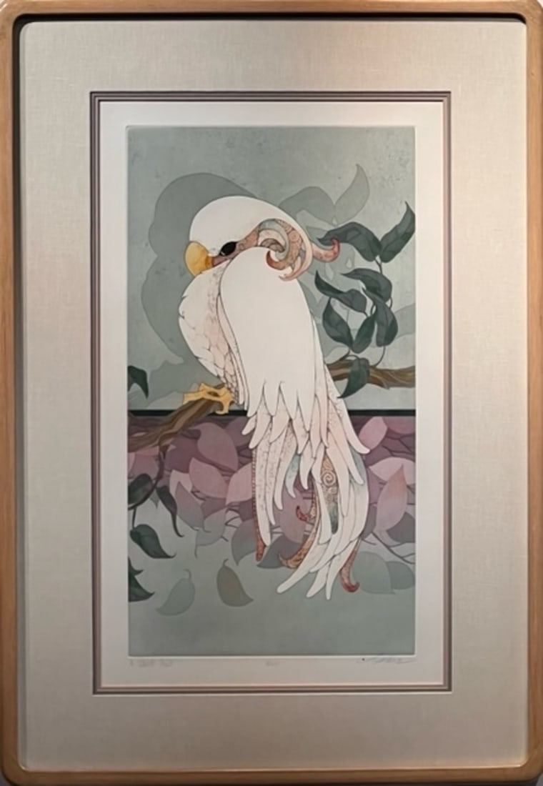 Beki Killorin "A Short Tail" Signed Embossed Etching: Presenting a limited edition Original Embossed Hand Colored Etching on Paper by Beki Killorin: "Beki Killorin "A Short Tail" Signed Embossed Etching". This Original Embossed Hand Colored Etching on