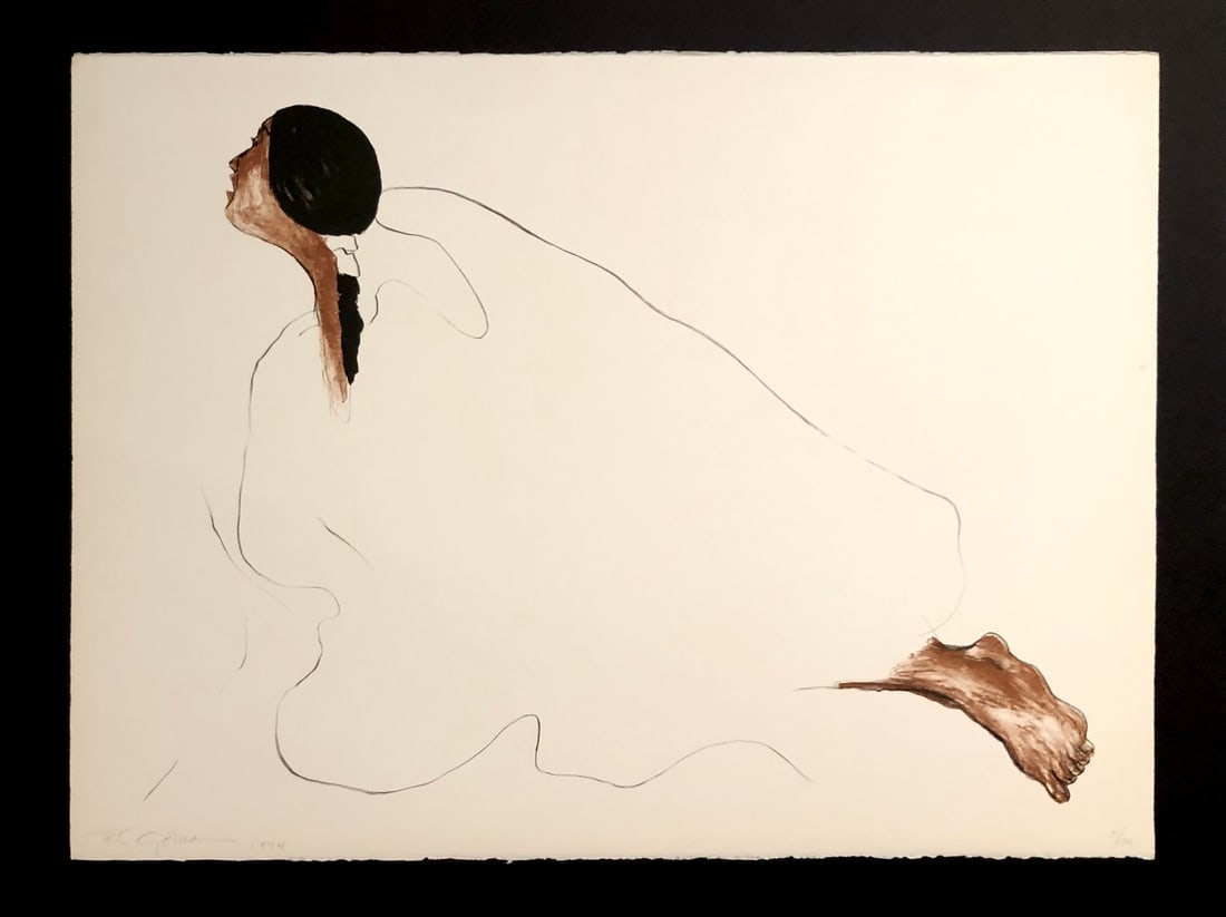 R.C. Gorman "Manabah" Signed Original Stone Litho LE (1974) - VERY RARE: Presenting a limited edition Lithograph on Paper by R.C. Gorman: "R.C. Gorman "Manabah" Signed Original Stone Litho LE (1974) - VERY RARE". This Lithograph on Paper (Edition: May-70), measuring 22 x 3