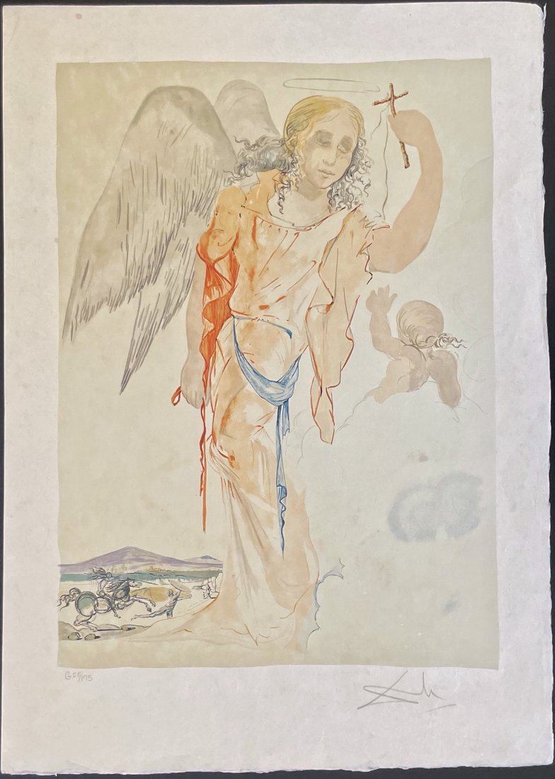 Salvador Dali...The Angel Gabriel: Salvador Dali was one of the most iconic painters of the Twentieth Century, with a range of imaginative, striking and surrealist work. His repertoire was influenced by classical Renaissance masters, b