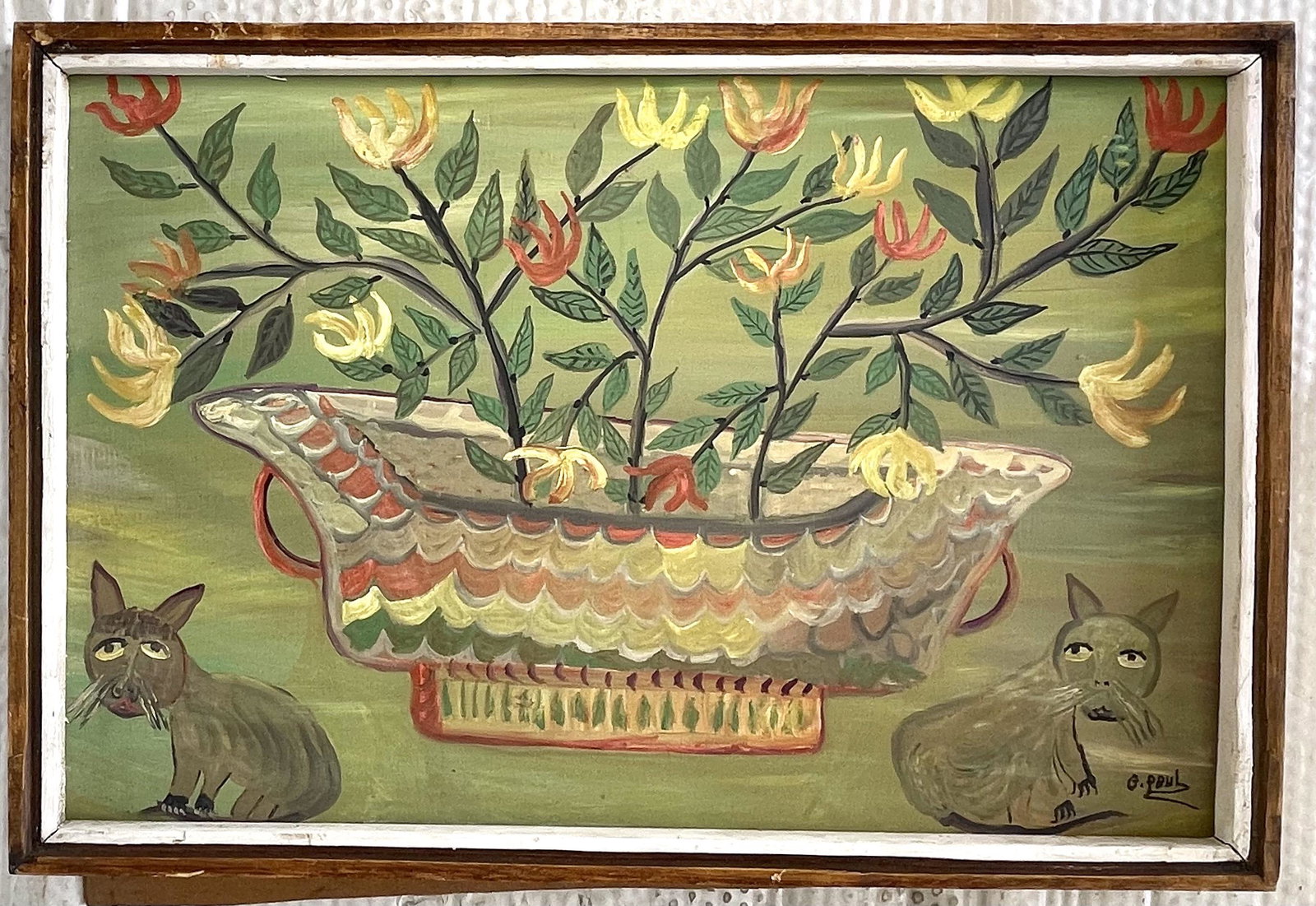 Haitian Artwork by Artist Gerard Paul: "Haitian Artwork by Artist Gerard Paul"Gerard Paul was born in 1943 in Port-au-Prince, Haiti. Orphaned at the age of six, he was a cabinet maker, a mason, and a house painter. By age 14 he w