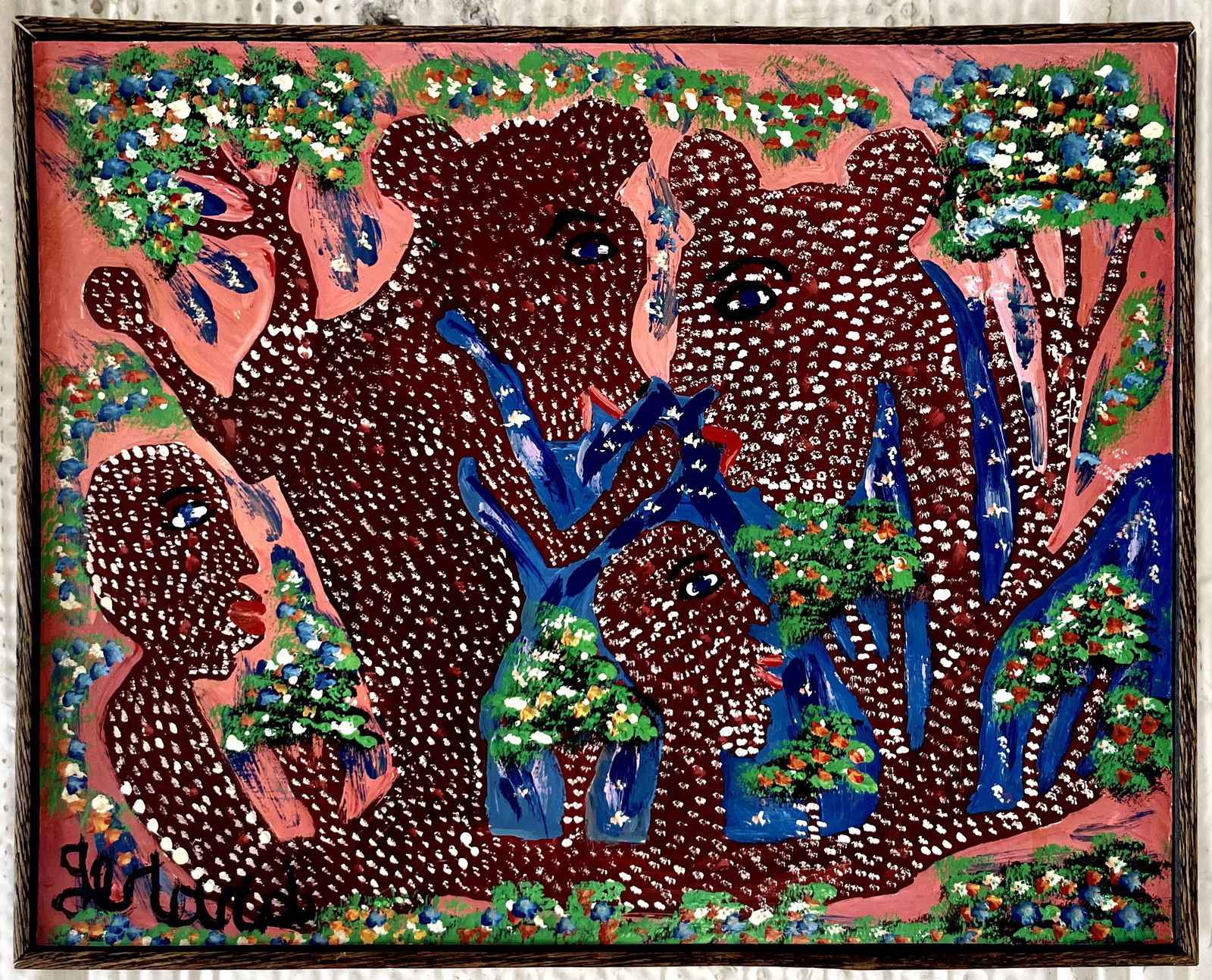 Haitian Artwork by Artist Gerard Fortune: "Haitian Artwork by Artist Gerard Fortune"Gerard was born near where he spent the rest of his life, in Montagne Noire, above Petionville, Haiti. He worked as a pastry chef at a hotel, before