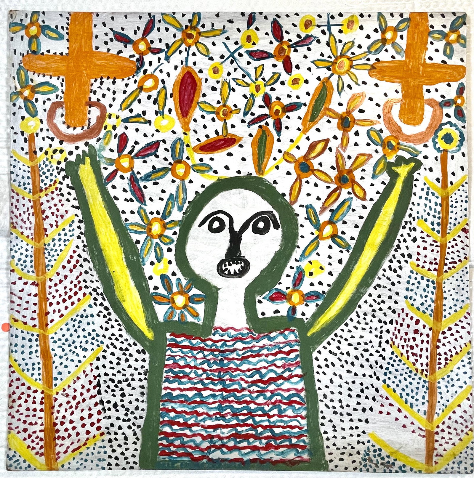 Haitian Artwork by Artist Antoine Smith: "Haitian Artwork by Artist Antoine Smith"Antoine Smith lived in the years 1943-2009, was illiterate, he did not know the history of art. His great strength was the Haitian tradition. This or