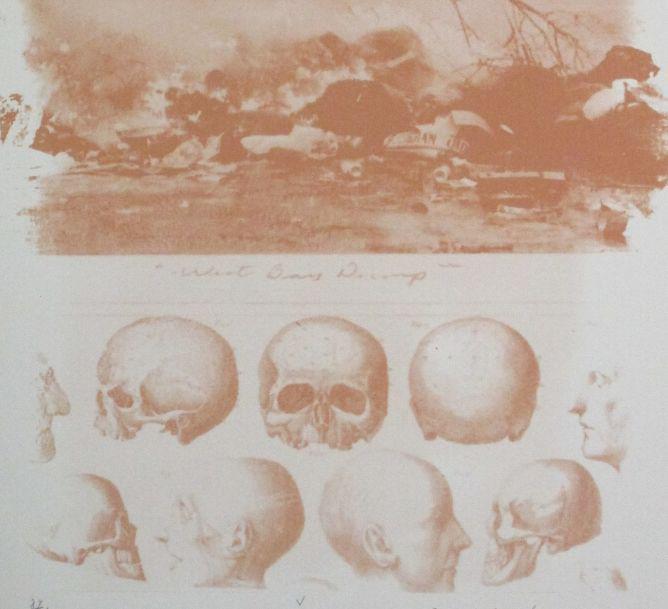 Plate V West Bay Dump, Carl Beam: Carl Beam Lithograph Titled Plate V West Bay Dump, is a west bay dump. Measuring 48.5 x 32