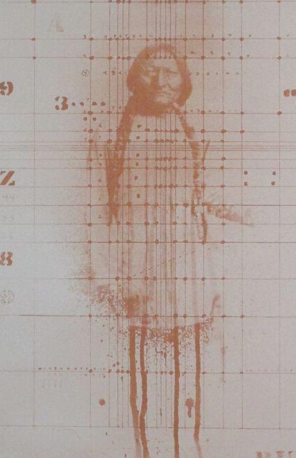 Plate VIII Set Of Itself, Carl Beam: Carl Beam Lithograph Native American Titled Plate VIII Set Of Itself is a portrait of a Native American done in red. Measuring 48.5 x 32