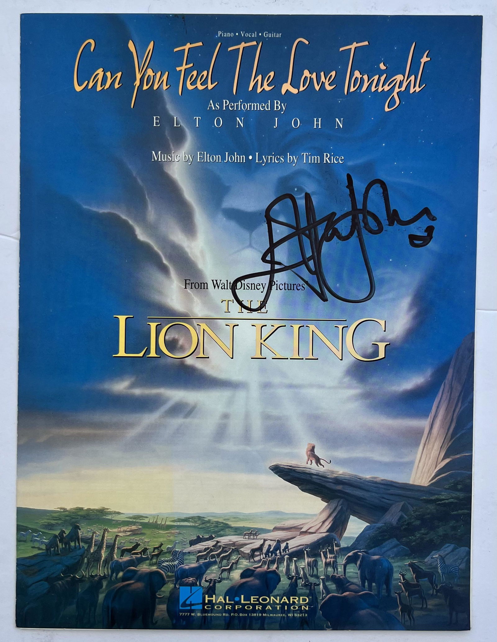Signed Elton John Lion King Sheet Music (1 of 2)