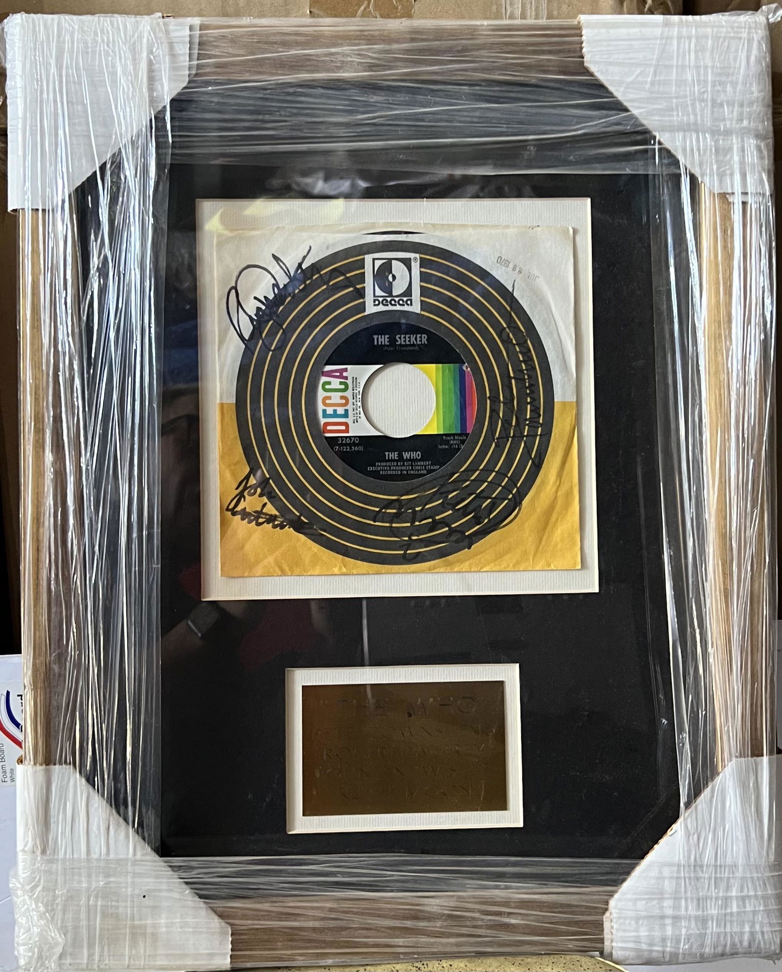 Signed The Who, The Seeker 45 LP Plaque (1 of 3)